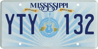 MS license plate YTY132