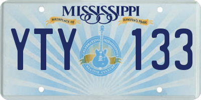 MS license plate YTY133