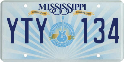 MS license plate YTY134