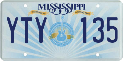 MS license plate YTY135