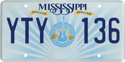 MS license plate YTY136