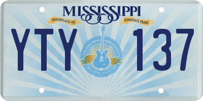 MS license plate YTY137