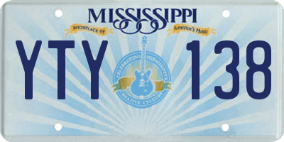MS license plate YTY138
