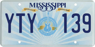 MS license plate YTY139