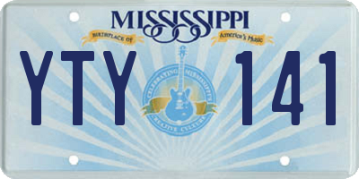 MS license plate YTY141