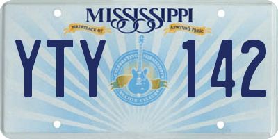 MS license plate YTY142