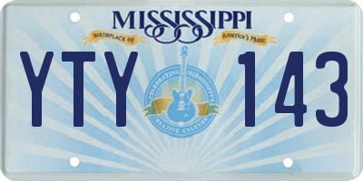 MS license plate YTY143