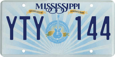 MS license plate YTY144