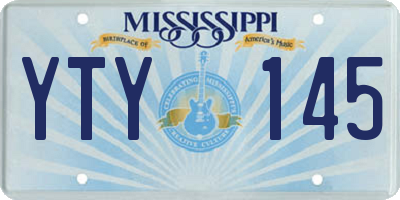 MS license plate YTY145