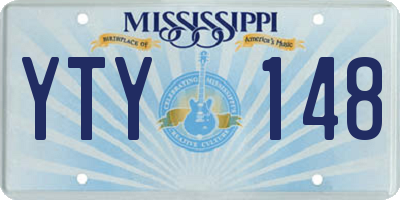 MS license plate YTY148