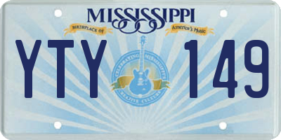 MS license plate YTY149