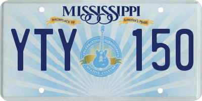 MS license plate YTY150