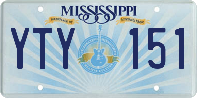MS license plate YTY151