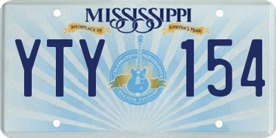 MS license plate YTY154