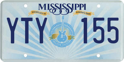 MS license plate YTY155