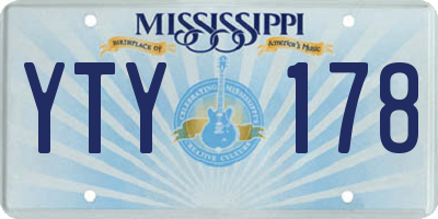 MS license plate YTY178
