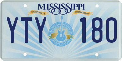 MS license plate YTY180