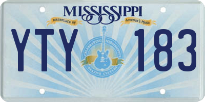 MS license plate YTY183