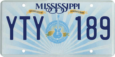 MS license plate YTY189