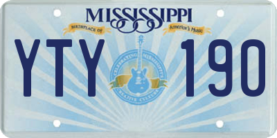 MS license plate YTY190