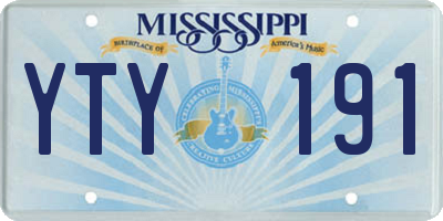 MS license plate YTY191