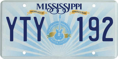 MS license plate YTY192