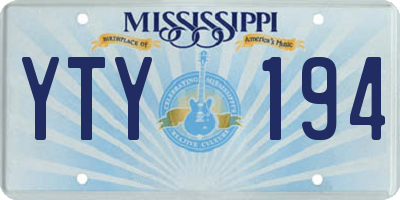 MS license plate YTY194