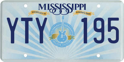 MS license plate YTY195