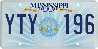 MS license plate YTY196