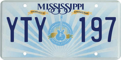 MS license plate YTY197