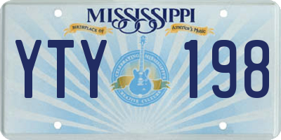 MS license plate YTY198