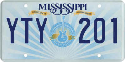 MS license plate YTY201