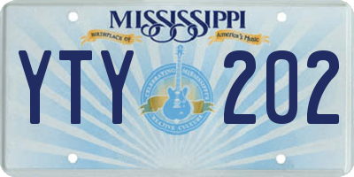 MS license plate YTY202