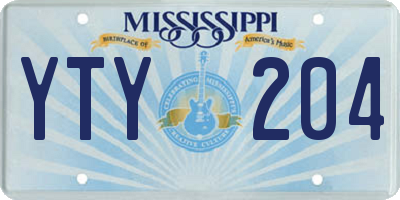 MS license plate YTY204