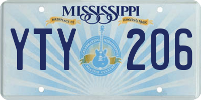 MS license plate YTY206