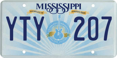 MS license plate YTY207