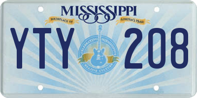 MS license plate YTY208