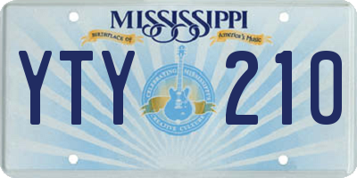 MS license plate YTY210