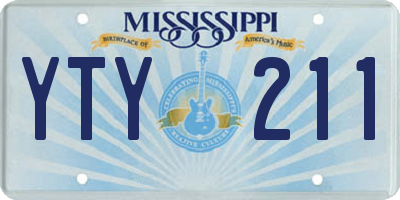 MS license plate YTY211