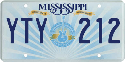 MS license plate YTY212