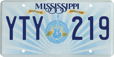 MS license plate YTY219