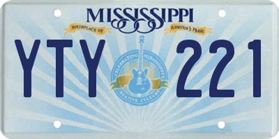 MS license plate YTY221