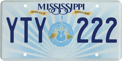 MS license plate YTY222
