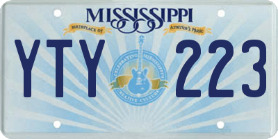 MS license plate YTY223