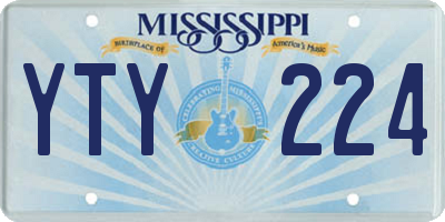 MS license plate YTY224