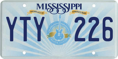MS license plate YTY226