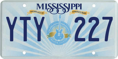 MS license plate YTY227