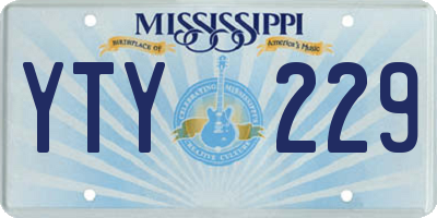 MS license plate YTY229