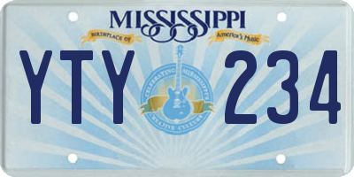 MS license plate YTY234