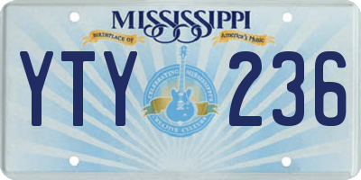 MS license plate YTY236
